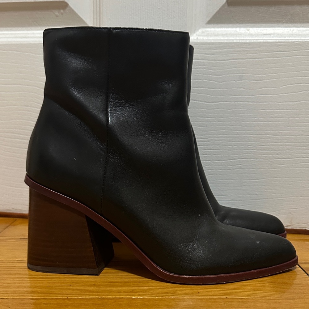Elegant Black Leather Ankle Boots